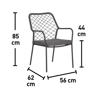 Stapelstuhl Glenrio Mit Seilbespannung Stahl – Bild 2