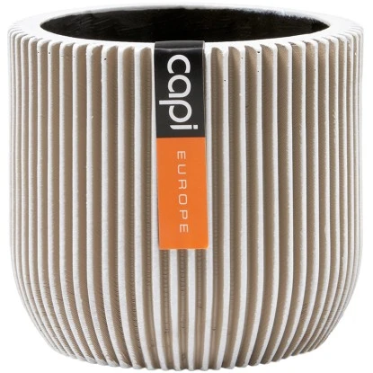 Capi Pflanztopf Groove Kugel Oval Elfenbein 17 Cm X 15 Cm