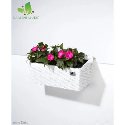 Gartenfreude Balkonkasten Polyrattan 52 Cm X 25 Cm Weiß – Bild 2