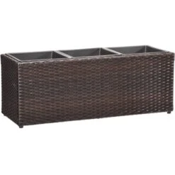 Gartenfreude Pflanzkübel Polyrattan 76 Cm X 26 Cm Bicolour Braun