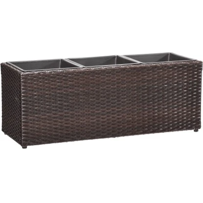 Gartenfreude Pflanzkübel Polyrattan 76 Cm X 26 Cm Bicolour Braun