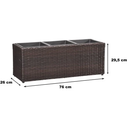 Gartenfreude Pflanzkübel Polyrattan 76 Cm X 26 Cm Bicolour Braun – Bild 3