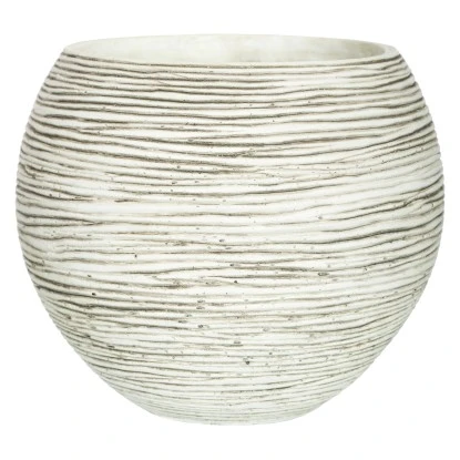 Capi Pflanztopf III Kugel Riffel Ø 17 Cm X 14 Cm Elfenbein – Bild 2