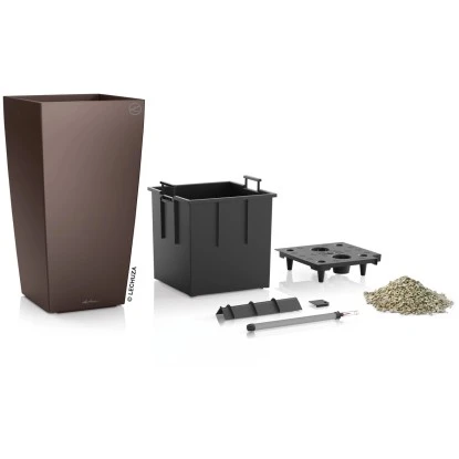 Lechuza Pflanzgefäß Cubico Premium 22 Cm X 22 Cm Espresso Metallic – Bild 2