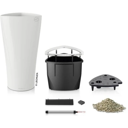 Lechuza Pflanzsäule Delta Premium 40 Cm X 40 Cm X 75 Cm Weiß Hochglanz – Bild 2