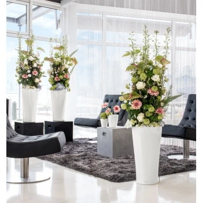 Lechuza Pflanzsäule Delta Premium 40 Cm X 40 Cm X 75 Cm Weiß Hochglanz – Bild 5