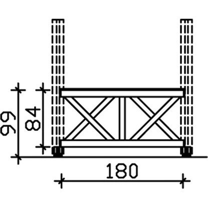 Skan Holz Brüstung Andreaskreuz 180 X 84 Cm Fichte Weiß – Bild 2