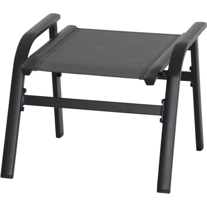 Siena Garden Solana Hocker Matt Anthrazit-Silber-Schwarz Gestell Aluminium