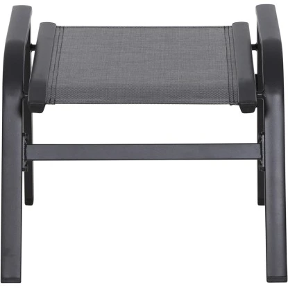 Siena Garden Solana Hocker Matt Anthrazit-Silber-Schwarz Gestell Aluminium – Bild 2