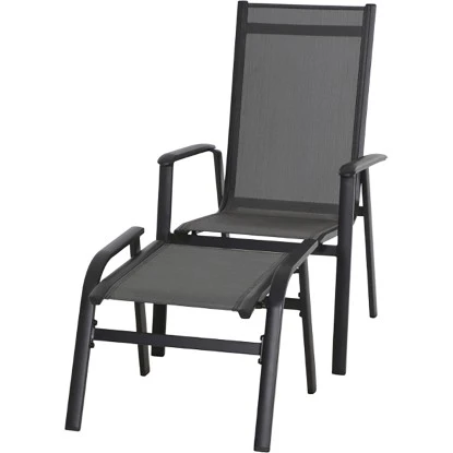 Siena Garden Solana Hocker Matt Anthrazit-Silber-Schwarz Gestell Aluminium – Bild 9