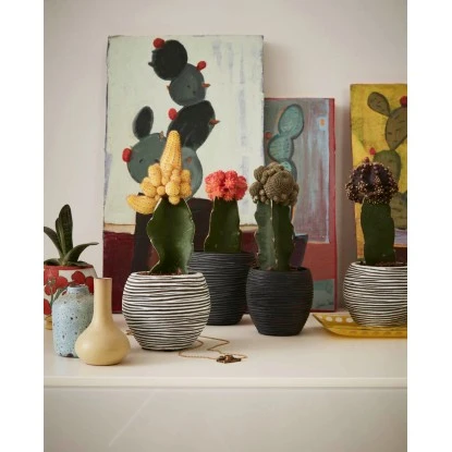 Capi Pflanztopf III Kugel Riffel Ø 17 Cm X 14 Cm Elfenbein – Bild 3