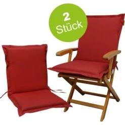 Indoba® 2 X Sitzauflage Niederlehner Premium95°C Vollwaschbar Rot 100x50 Cm