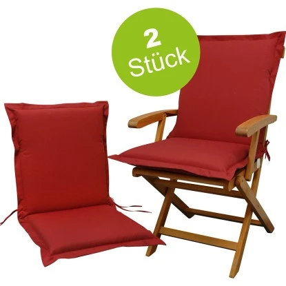 Indoba® 2 X Sitzauflage Niederlehner Premium95°C Vollwaschbar Rot 100x50 Cm