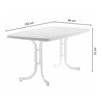 Sieger Klapptisch Rechteckig Weiß Marmordekor 150 Cm X 90 Cm – Bild 4
