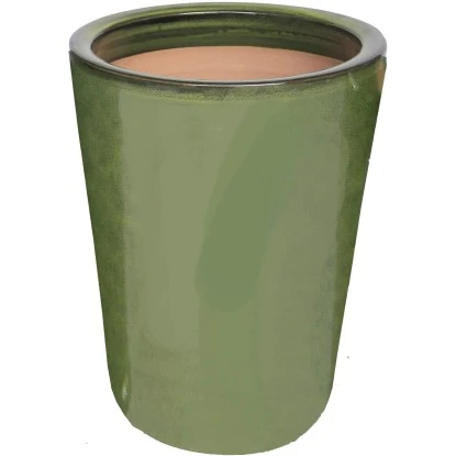 Vase Aus Keramik Ø 30 Cm Grün Glasiert