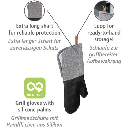 Wenko Topfhandschuhe Ada 2er-Set Silikon-Handflächen Schwarz – Bild 3