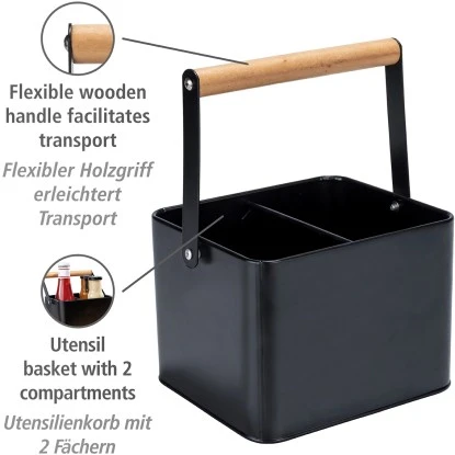Wenko Utensilienkorb Baco Black Outdoor Kitchen Schwarz â Bild 2