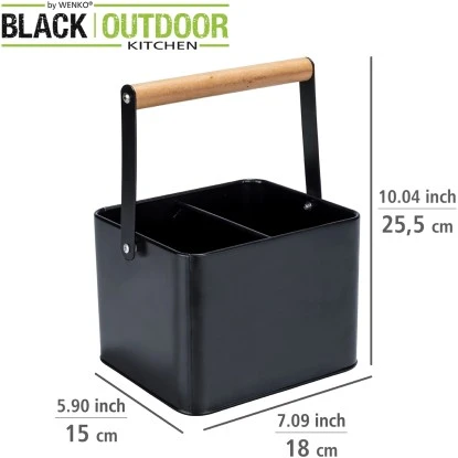 Wenko Utensilienkorb Baco Black Outdoor Kitchen Schwarz â Bild 4