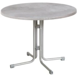Acamp Tisch Piazza Ø 80 Cm Platin-Cemento