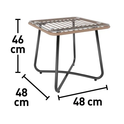 Balkonmöbel-Set Willmar 3-teilig Polyrattan Beige – Bild 8