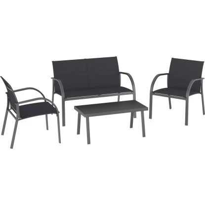 Lounge-Set Torreon 4-teilig Textilbespannung Anthrazit