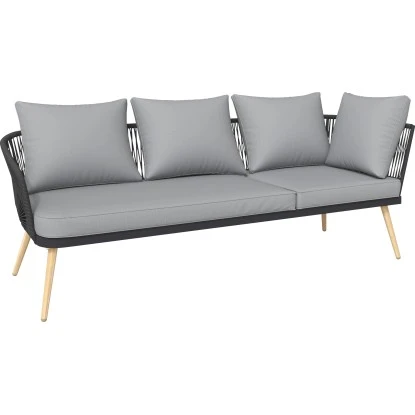 Eck-Lounge-Set Edna 3-teilig Seil-Bespannung Anthrazit – Bild 3