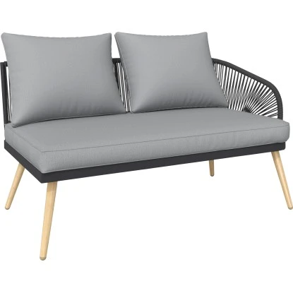 Eck-Lounge-Set Edna 3-teilig Seil-Bespannung Anthrazit – Bild 4