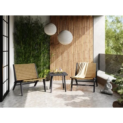 Balkonset Caddoa 3-teilig Schwarz-Natur â Bild 3