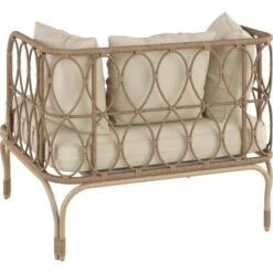 Lounge-Sessel Hockinson Stahl/Weide Natur