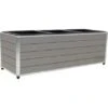 Blumenkasten Rechteckig Hellgrau Mit 3 Herausnehmbaren Kunststoffeinsätzen