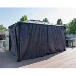 Palram - CanopiaVorhangset Für Martinique 3 X 3.6 Pavillon Anthrazit