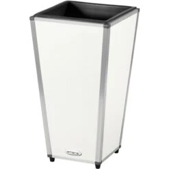 Amare Blumentopf Pur Fiberglas Design 28 Cm X 28 Cm X 51 Cm Weiß