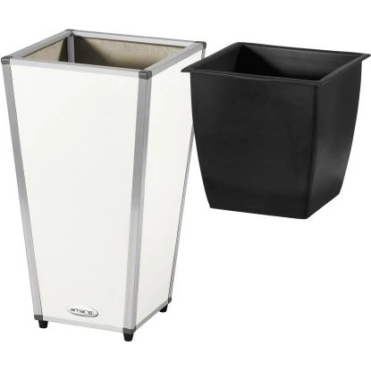 Amare Blumentopf Pur Fiberglas Design 28 Cm X 28 Cm X 51 Cm Weiß – Bild 3