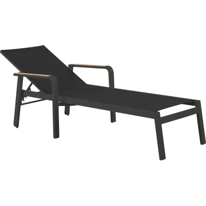 Sonnenliege Richmond Anthrazit/Teak