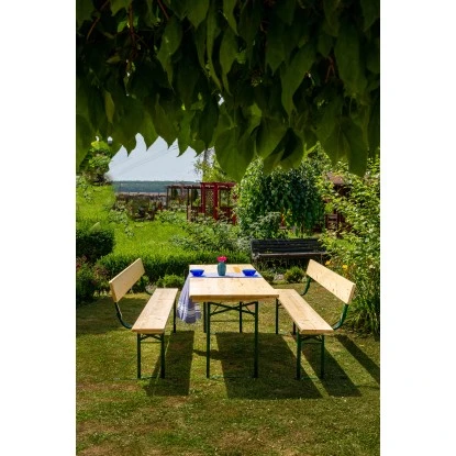 Bierzelt-Garnitur Mit Rückenlehne Klappbar Mit 70 Cm Breitem Tisch – Bild 2