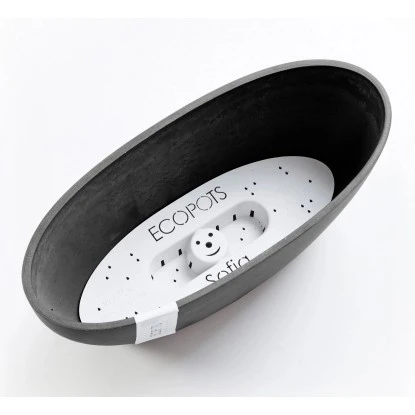 Ecopots Pflanztopf Sofia+WasBeh Dunkelgrau 30 Cm – Bild 5