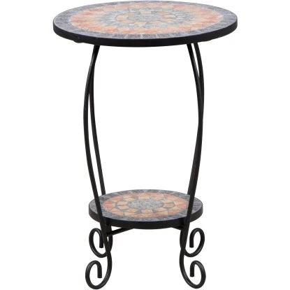 Siena Garden Blumenständer Prato Eisen 41 Cm X 41 Cm X 59 Cm Schwarz Mosaik – Bild 2