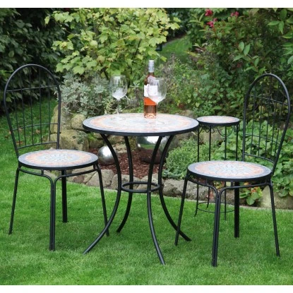 Siena Garden Blumenständer Prato Eisen 41 Cm X 41 Cm X 59 Cm Schwarz Mosaik – Bild 3