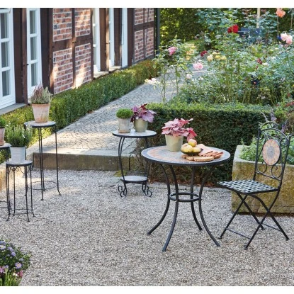 Siena Garden Blumenständer Prato Eisen 41 Cm X 41 Cm X 59 Cm Schwarz Mosaik – Bild 6