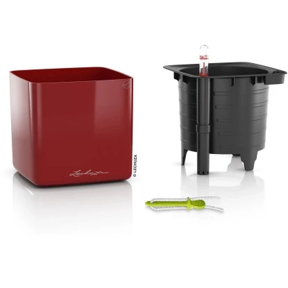 Lechuza Pflanzgefäß Cube Glossy 14 Scarlet Rot Highgloss 14 Cm X 14 Cm – Bild 2