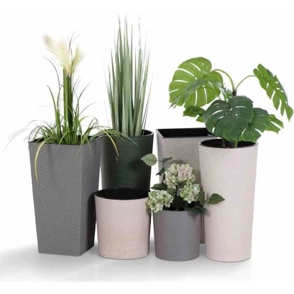 Siena Garden Pflanzgefäß Eco Locon Weiß Ø 25x46,5 Cm – Bild 5