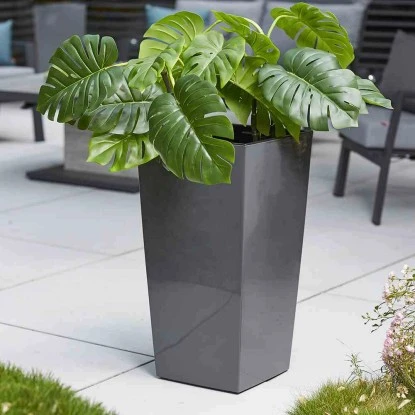 Siena Garden Pflanzgefäß Modern Lyon Anthrazit 35x35x68,0 Cm – Bild 5