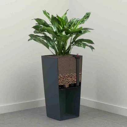 Siena Garden Pflanzgefäß Modern Paris Graphit 35x35x68,0 Cm – Bild 3