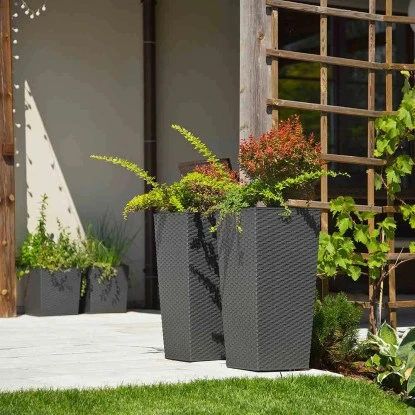 Siena Garden Pflanzgefäß Modern Paris Graphit 35x35x68,0 Cm – Bild 5