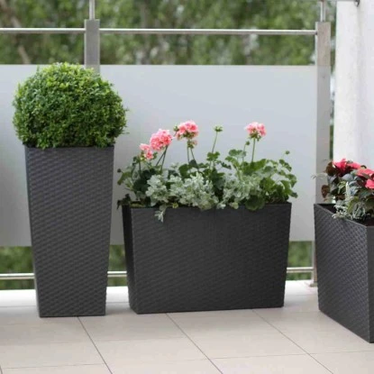 Siena Garden Pflanzgefäß Modern Paris Graphit 35x35x68,0 Cm – Bild 6