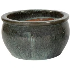 M Collections Pflanztopf Glazed Bavaria 36 Cm X 36 Cm Moss Grün