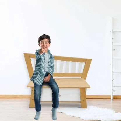 Axi Aufbewahrungsbank Corky Braun Weiß – Bild 2