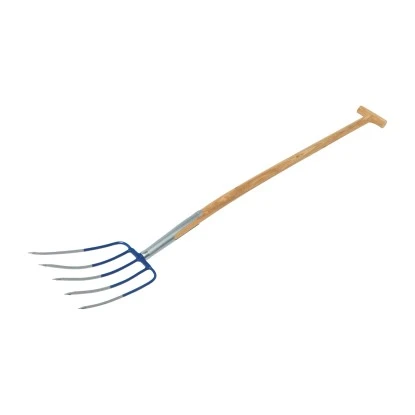 LUX Laub- Und Kompostgabel 5 Rundzinken Mit Eschen-T-Stiel