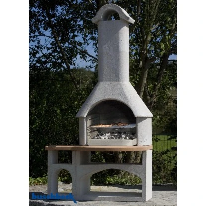 Buschbeck Gartengrillkamin Bozen Weiß-Terrakotta – Bild 2