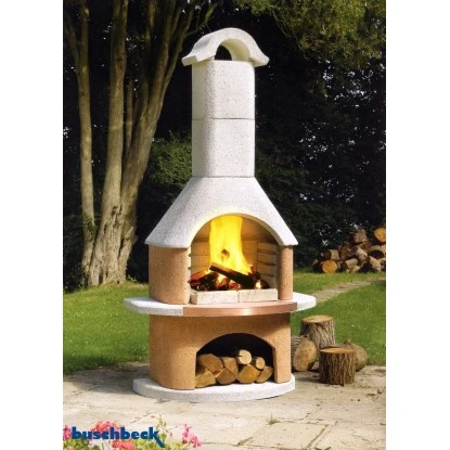 Buschbeck Grillkamin Bologna Weiß-Terrakotta – Bild 2